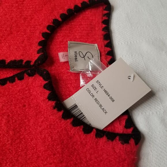 Sioni Red Cardigan Open Blazer Jacket Womens Large New Soft Holiday Career - Picture 5 of 9